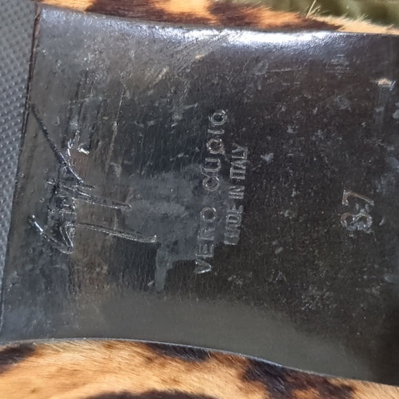 GUISEPPE ZANOTTI* pony hair leopard print ballet flats w/rubber resole for wear - Picture 5 of 8